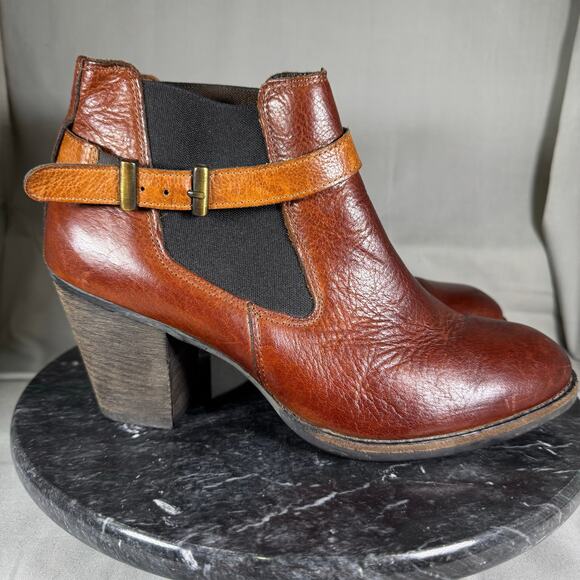 Paul Green Orsen Saddle Brown Leather Ankle Boots Women’s Size 8 US - Picture 3 of 8